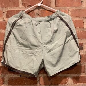 lululemon athletica Men's Sage Green Athletic Shorts with Dark Trim